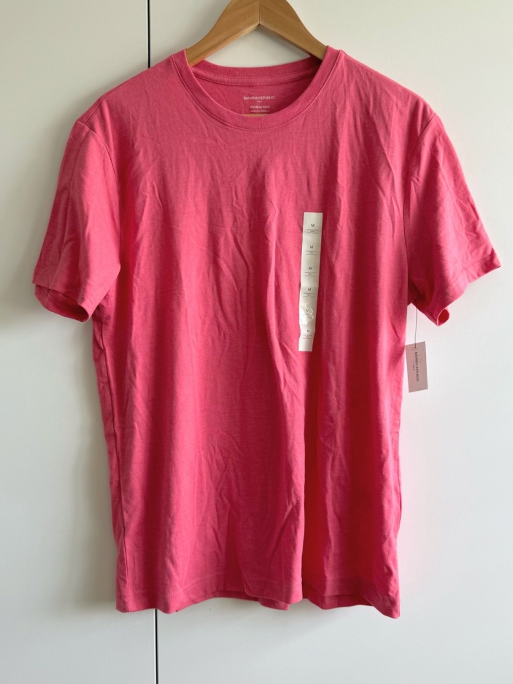 New Banana Republic Men Eco Premium Wash T-shirt Short Sleeve Salmon Size M